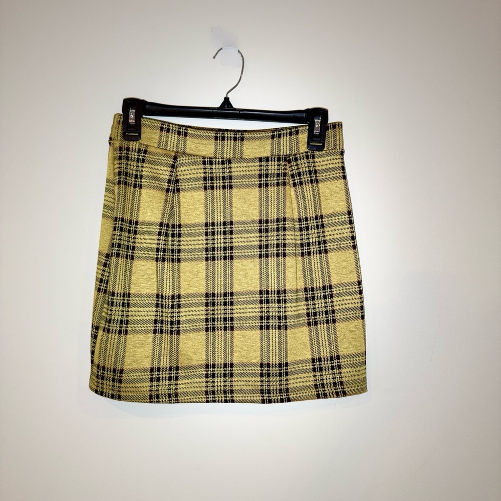 Fashion Nova Yellow Black Pencil Mini Skirt